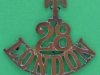 28th London Territorial Battalion. Shoulder title 53x45 mm.