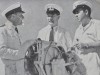 De tre ledende officerer på Galathes Expeditionen 1950-1952. Fra venstre Kommandør S. Greve, Ecpeditionsleder Anton Bruun og pressechef Hakon Mielche.