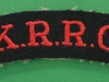 The Kings Royal Rifle Corps cloth shoulder title ww2 issue. 90x22 mm (1)