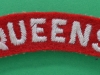 The Queens (West Surrey) Regiment cloth shoulder title 70 mm.