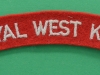 The Royal West Kent Regiment cloth shoulder title.