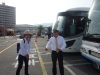 Guiden og buschaufføren på Miyajima Shrine tour