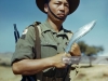Portrait of Havildar (sergeant) Kulbahadur Gurung, of a Gurkha regiment of the 23rd Indian Infantry Division of the British Army, World War II, pictured holding his traditional kukri knife in February 1945. He is possibly part of the 3rd Battallion, 5th Royal Gurkha Rifles. (Photo by Popperfoto via Getty Images/Getty Images)