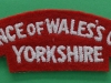 Prince of Wales`s Own Yorkshire Regiment cloth shoulder title. 110x35 mm.