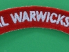 The Royal Warwickshire Regiment cloth shoulder title.