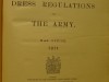 Dress Regulations For The Army 1911 with 184 pages and 36 plates with photos of badges and uniforms. Sælges for 700 + shipping