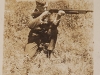 Carl Gustav Jensen Stevens  with a pump gun