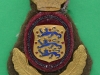 HT 236. Kasketmærke for sergentgruppen på khaki bund. 40x60 mm