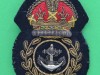 Royal Navy chief petty officer bouillon cap badge. This Specific badge was worn by CPO Norman Blackburn, Royal Naval Air Service. 39x61 mm.
