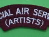 Special Air Service (Artiste) shoulder title. Modern issue. 125x35 mm.