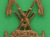 15th Lancers, 1922-1947 Brass badge, one of a pair, in the form of crossed lances with the unit number in large Roman numerals, 'XV', at the intersection, with a scroll below bearing the unit title, 'Lancers'.  Following World War One (1914-1918), the number of Indian Cavalry Regiments was reduced from 39 to 21, but rather than further disbandments, units were amalgamated in pairs. The 15th Lancers was formed at Lucknow on 15 February 1922 by an amalgamation of 17th Cavalry, and 37th Lancers (Baluch Horse). The regiment was initially titled as 17th/37th Lancers but was renamed 15th Lancers within the same year. The new regiment inherited the combined battle honours, 'Afghanistan 1878-80' and 'Afghanistan 1919'.-24-x-34mm-1