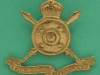 Cap badge, officer, the Madras Regiment, 1945-1950 Bi-metal badge with circular, gilt shield on crossed swords, surmounted by a silver King's crown, with scroll below bearing the unit title, 'The Madras Regiment'.-42-x-38mm-1