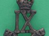 Cap badge, officer, 9th Jat Regiment, 1922-1947 Silver badge, hallmarked 1926, with regimental number in Roman numerals, 'IX', with scroll below bearing the unit name, 'Jat Regiment', surmounted by a King's Crown.-22-x-27mm-1